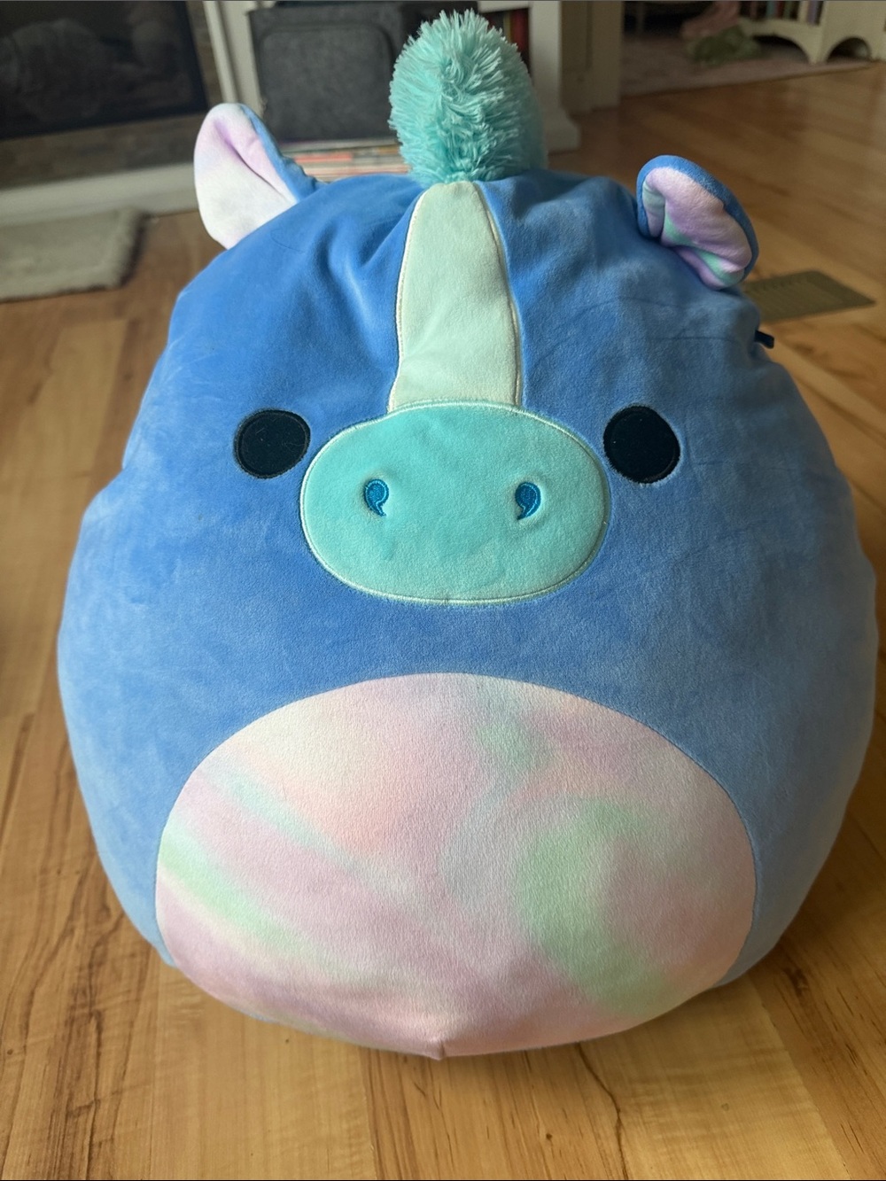 Squishmallows Blue Unicorn Plush with Mint and Pastel Accents